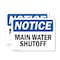 Signmission Main Water Shutoff, 10 in W x Rectangle, Plastic OS-2PACK-NS-P-710-L-14100 - alternate 1